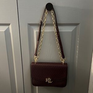 Ralph Lauren Burgundy Chain Strap Bag | Brand New